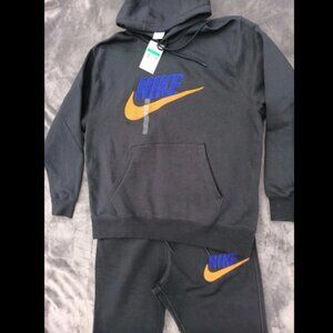 Nike Black Tracksuit with Orange and Blue Logo